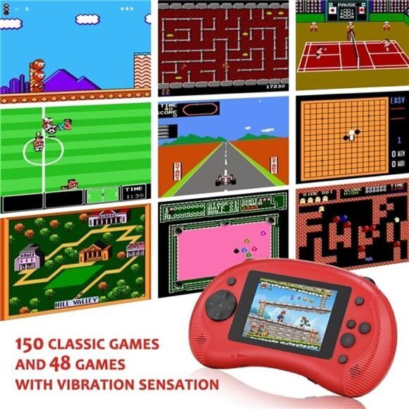 Handheld 198 Classic Video Games Kid Console System Gameboy Retro RED Color NEW - Picture 1 of 6